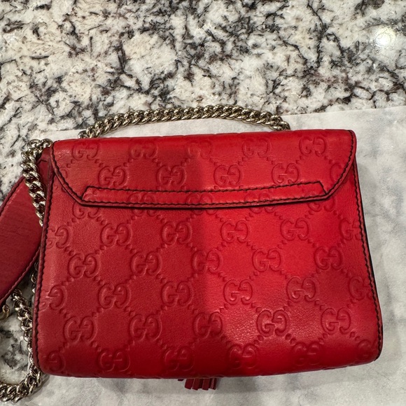 SOLD. SOLD SOLD Gucci Red Emily Leather Crossbody Bag Guccissima Horsebit - Picture 7 of 16